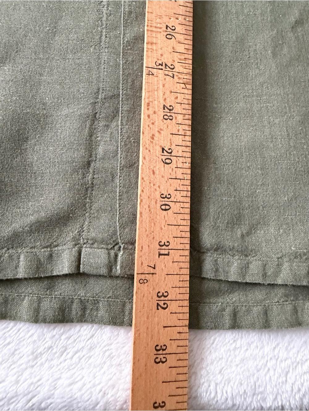Ralph Lauren Chaps Green Linen-Cotton Shirt Short Sleeve Button Down-XL- EUC - Picture 9 of 11